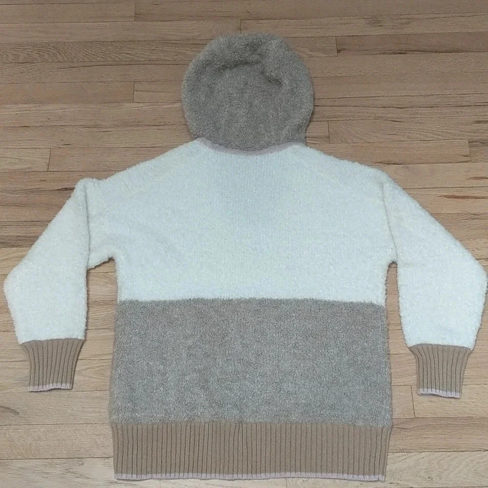 J. CREW Wool Blend Colorblock Sweater Hoodie Medium M